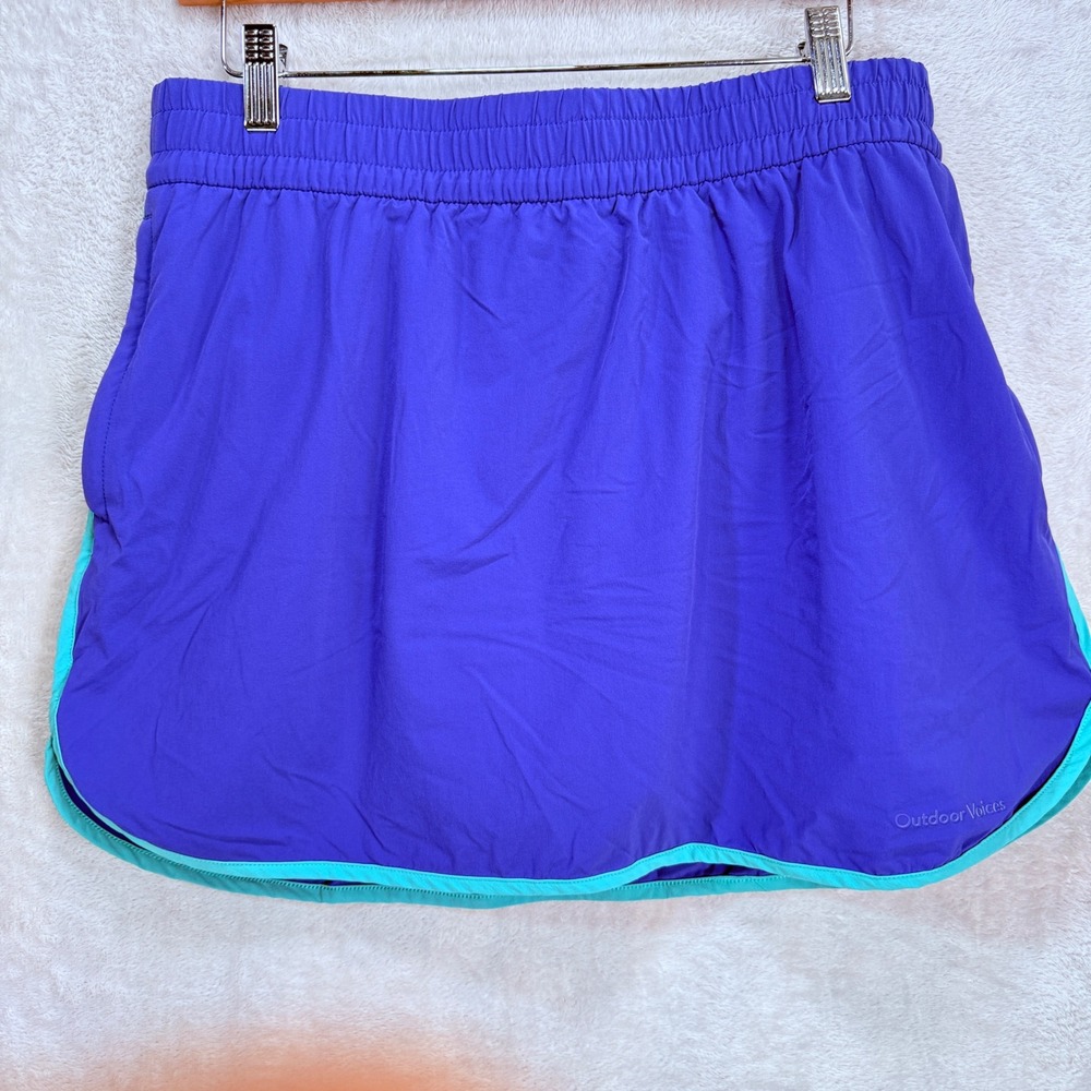 Outdoor Voices Skort skirt Shorts Purple Turquoise Elastic Waist Size XL tennis